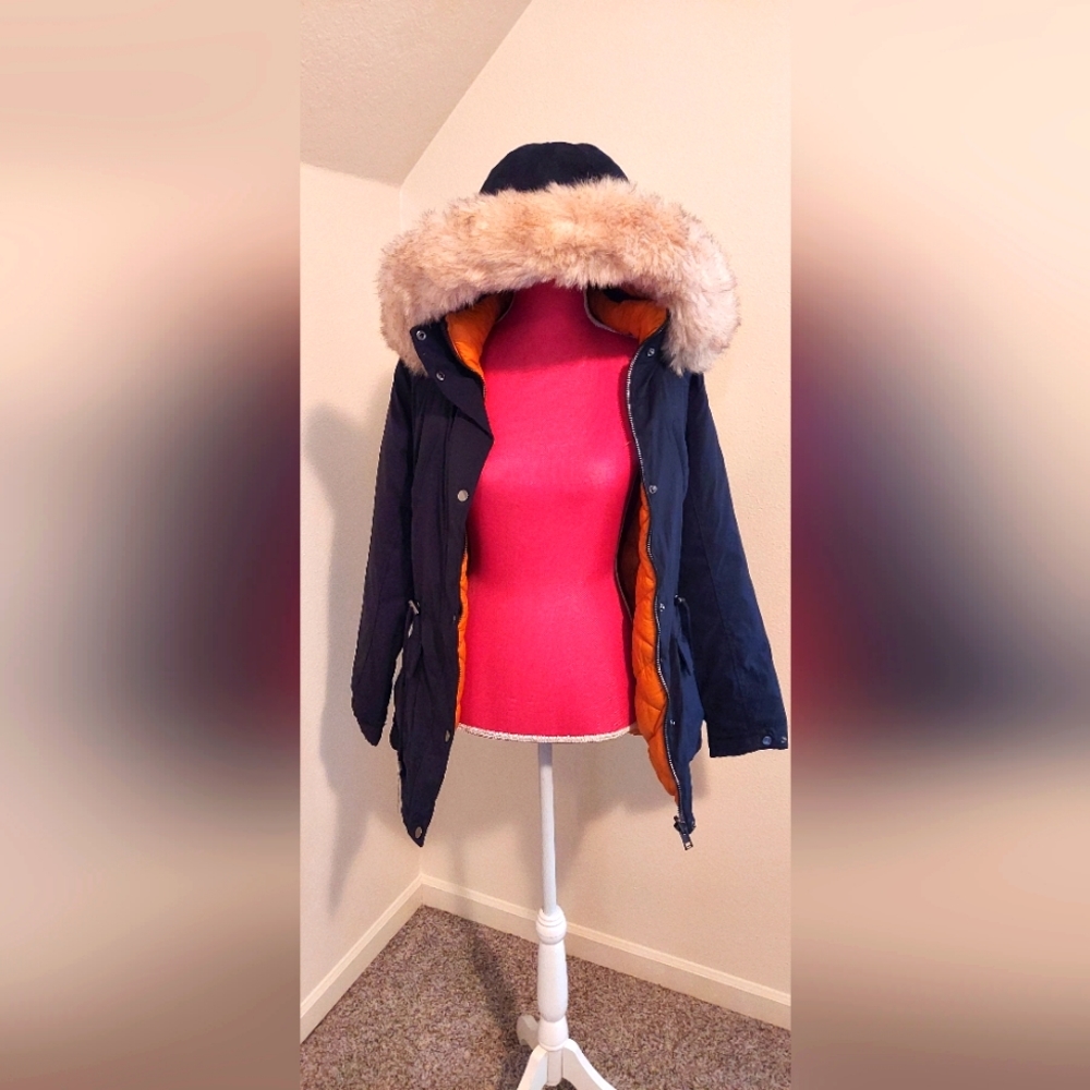 YMI Reversible Fur Hood Winter Jacket, Size M